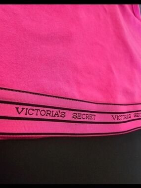 Victoria's Secret Hot Pink Black Trim Bra Top Size L Halter Active wear